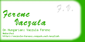 ferenc vaczula business card